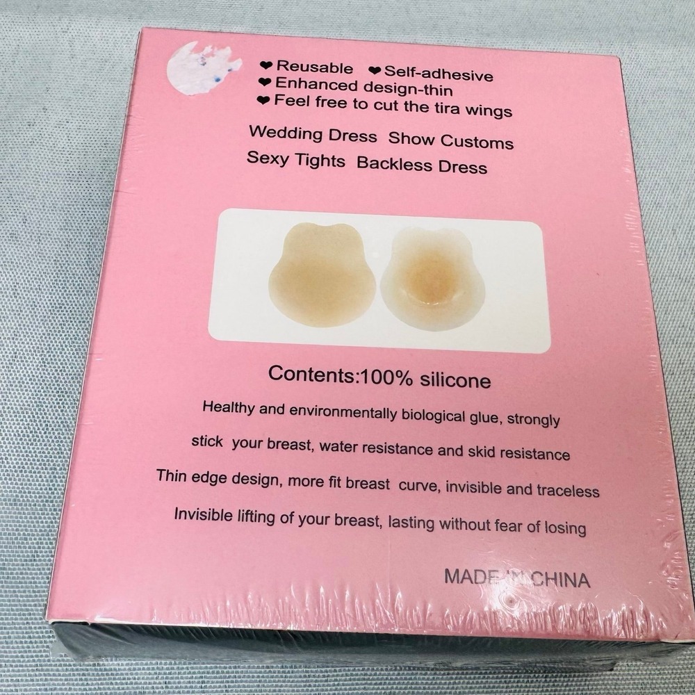 New invisible silicone self-adhesive bra size large.